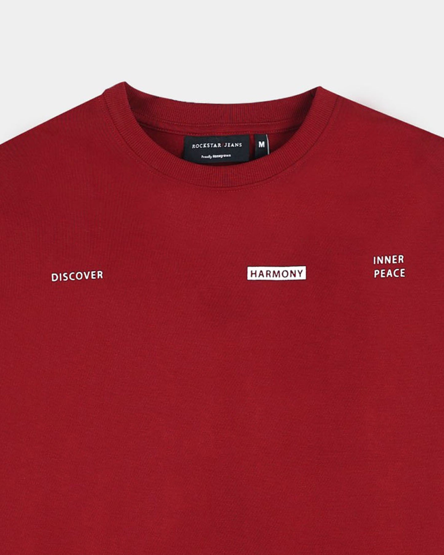 HARMONY Relaxed Fit Cotton Printed T-Shirt Wine Red