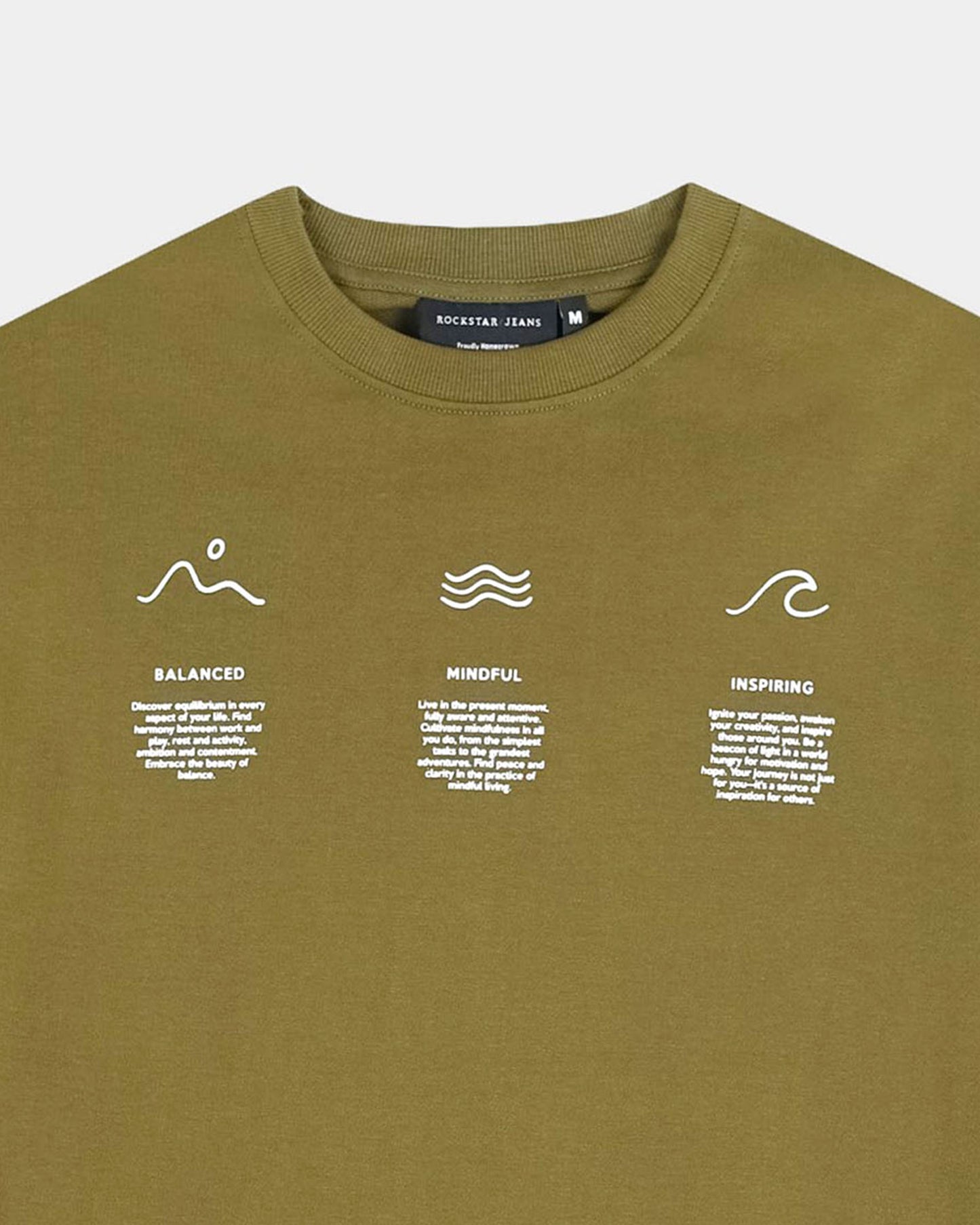 BALANCE OF THOUGHT MOSS GREEN TEE - Oversized fit