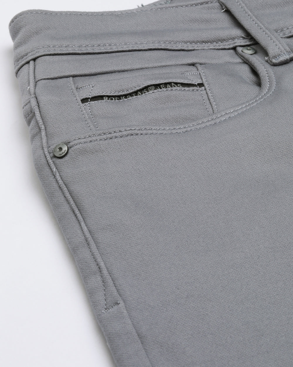 Grey Colored Denim Ankle Fit Jeans For Men