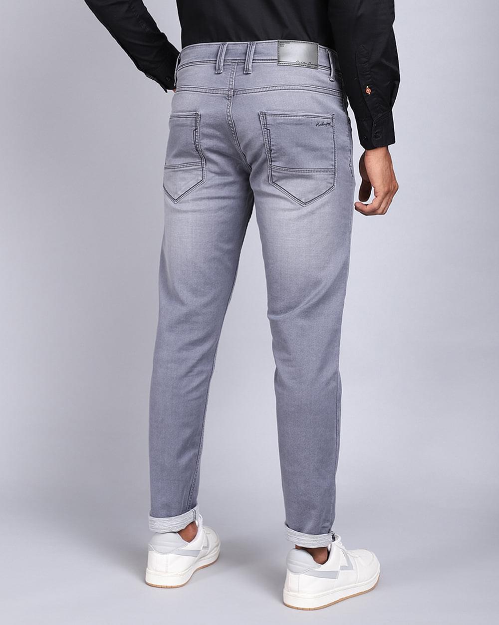 Mid Grey Ankle Fit Jeans for Men 