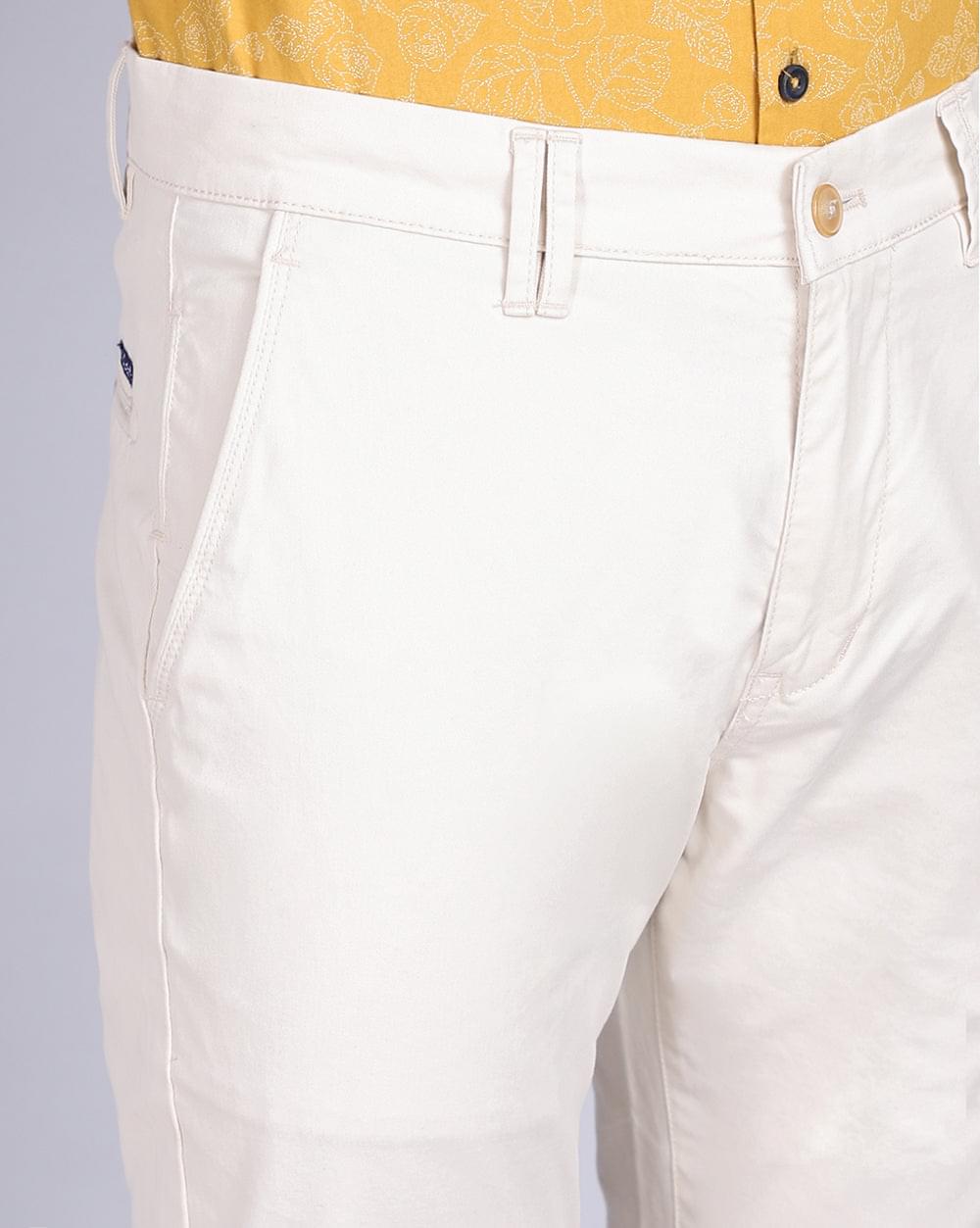 Ankle Fit Cream Trouser for Men