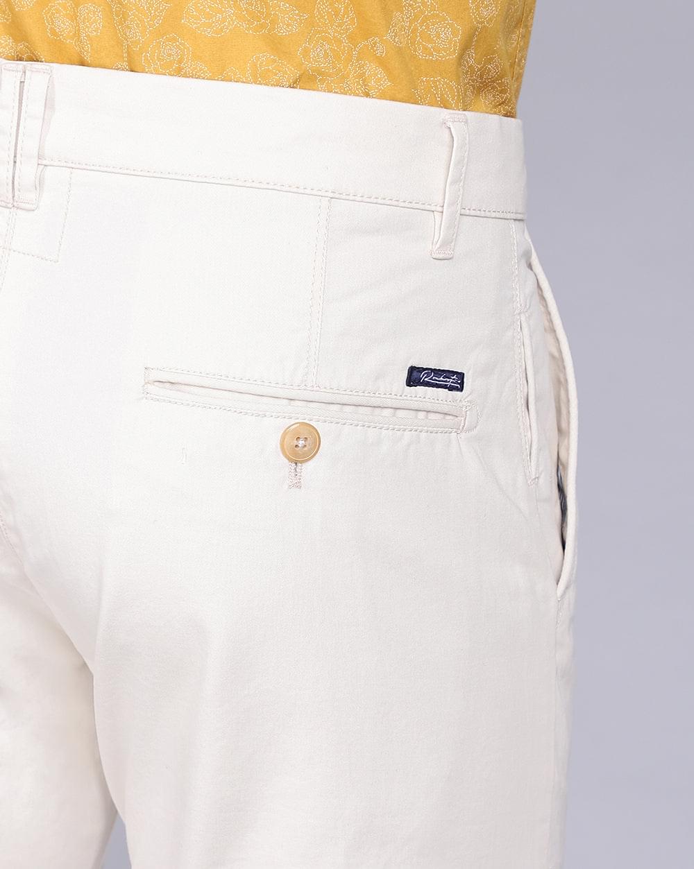 Ankle Fit Cream Trouser for Men