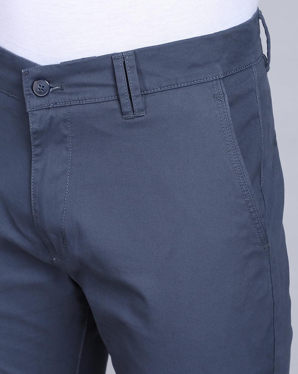 Blue Ankle Fit Trouser For Men