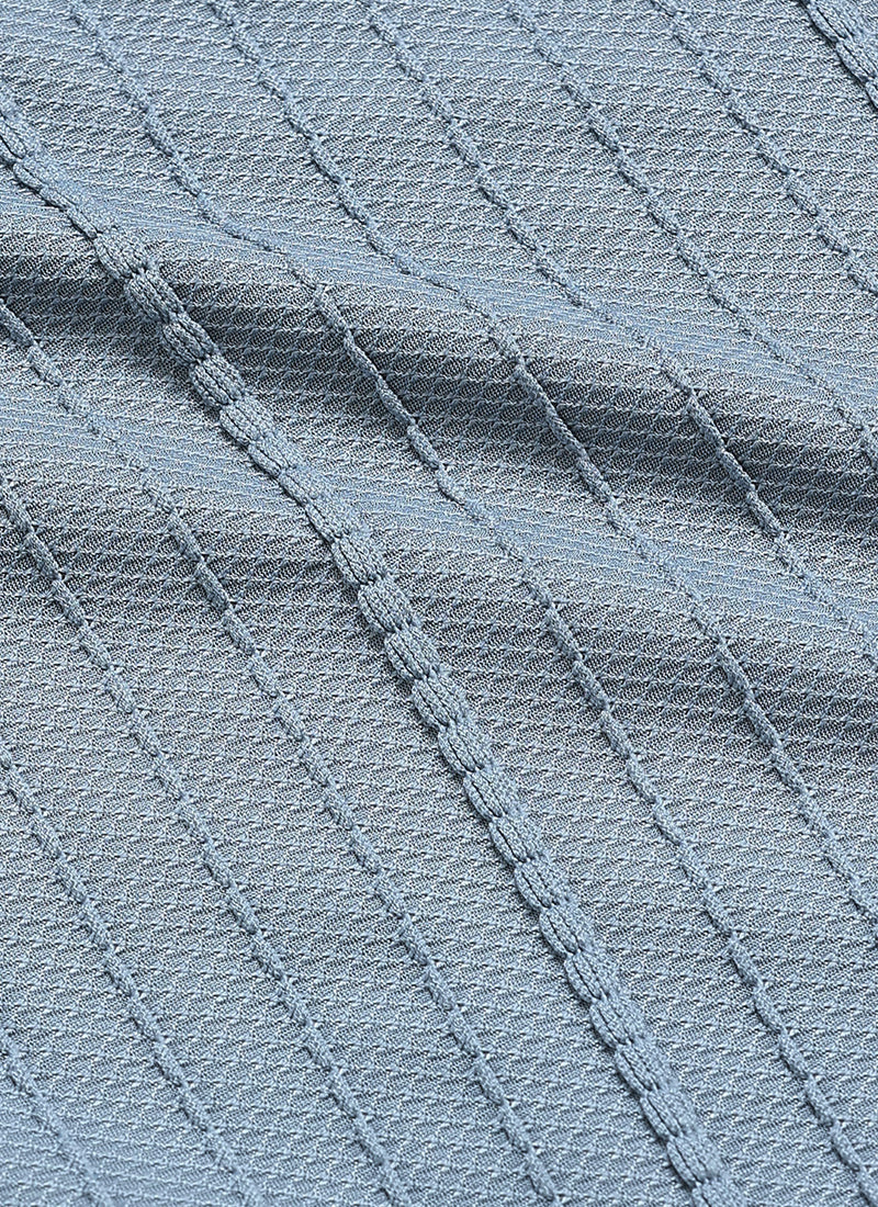 VERTIX Striped Textured Shirt Dusty Blue-Fabric Detail View