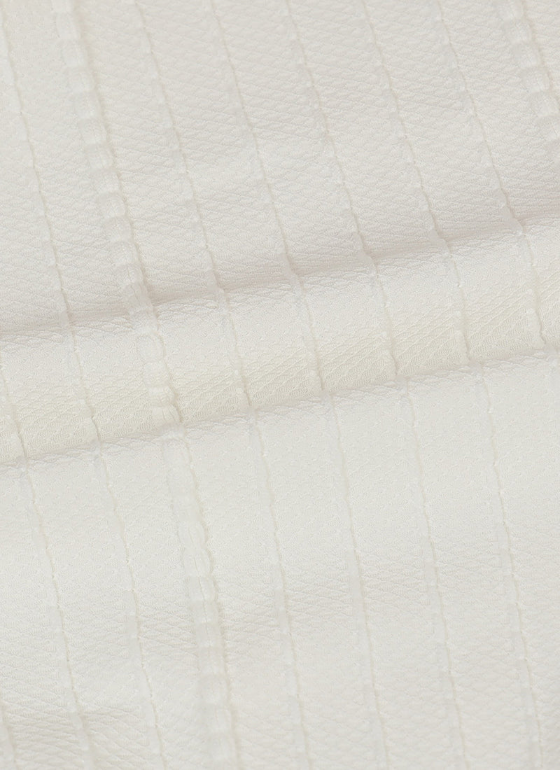 VERTIX Striped Textured Shirt Ivory White-Fabric Detail View