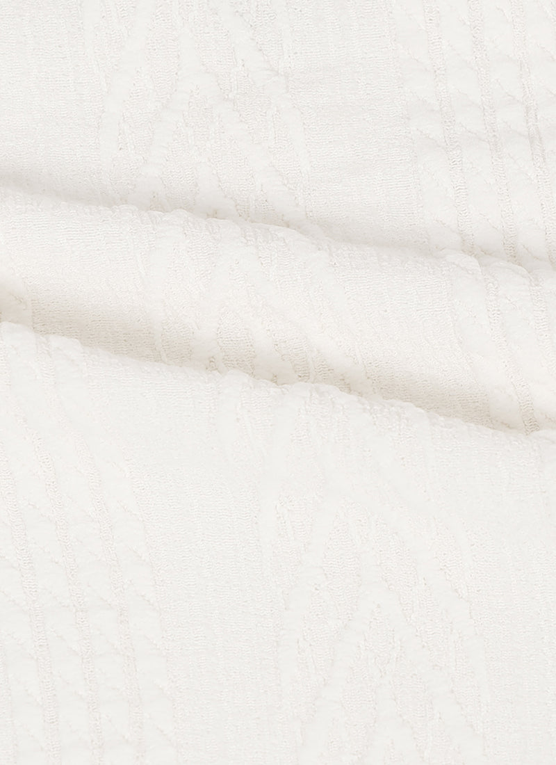 WAVE Regular Fit Knitted Shirt Off White_Fabric Detail View