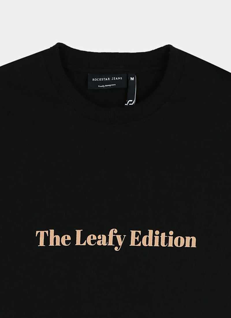 WELLNESS IN BLOOM Oversized Cotton Printed T-Shirt Black Anthracite - Details View
