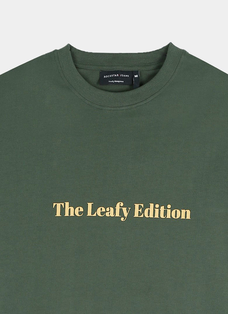 WELLNESS IN BLOOM Oversized Cotton Printed T-Shirt Woodland Green - Details View