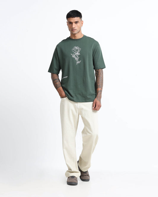 Premium cotton streetwear T-shirt close-up fabric detail