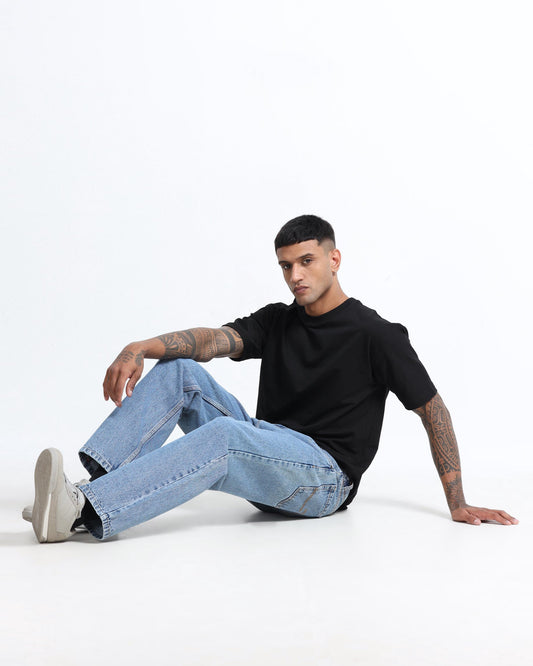 Rockstar Jeans vintage light blue straight fit denim for men