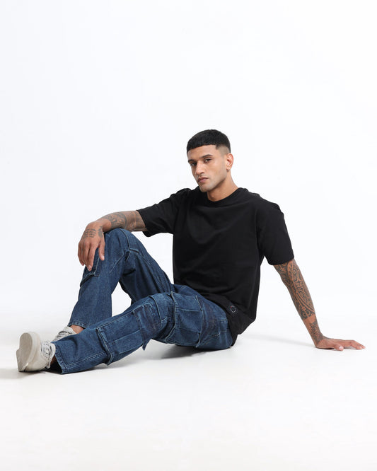 Men styling denim jeans and cargo pants for simple everyday outfits from Rockstar Jeans collection in 2026