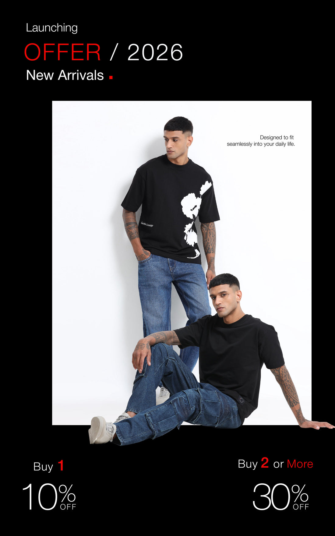 Men's jeans trends 2026 featuring baggy jeans, relaxed fit denim and streetwear styles from Rockstar Jeans