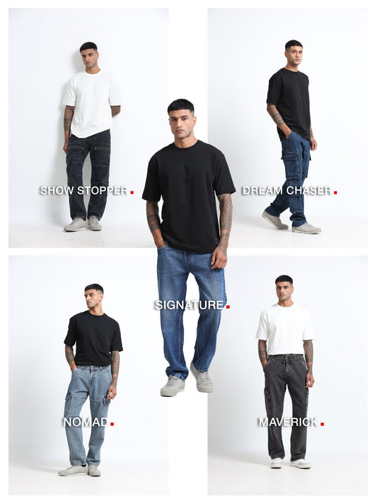 difference between cargo denim and classic denim jeans for men India – Rockstar Jeans