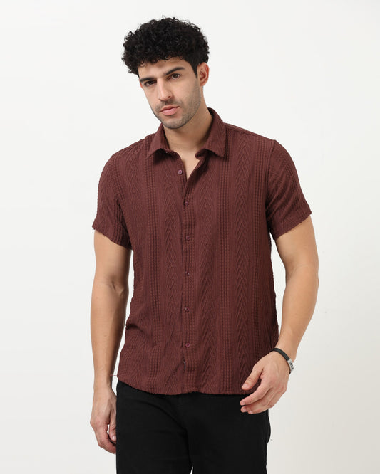 WAVE Burgundy Knit Shirt