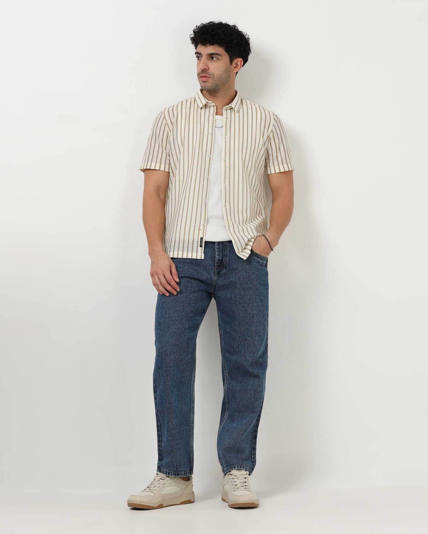 NOIR Brown Line Shirt