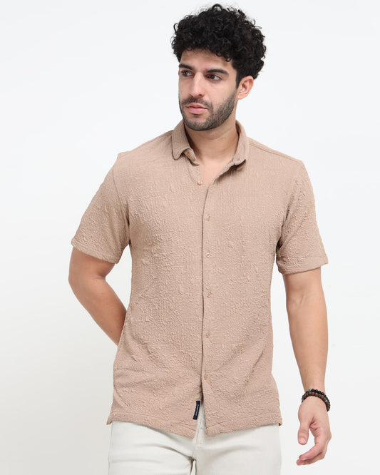 FOAM Beige Textured Shirt