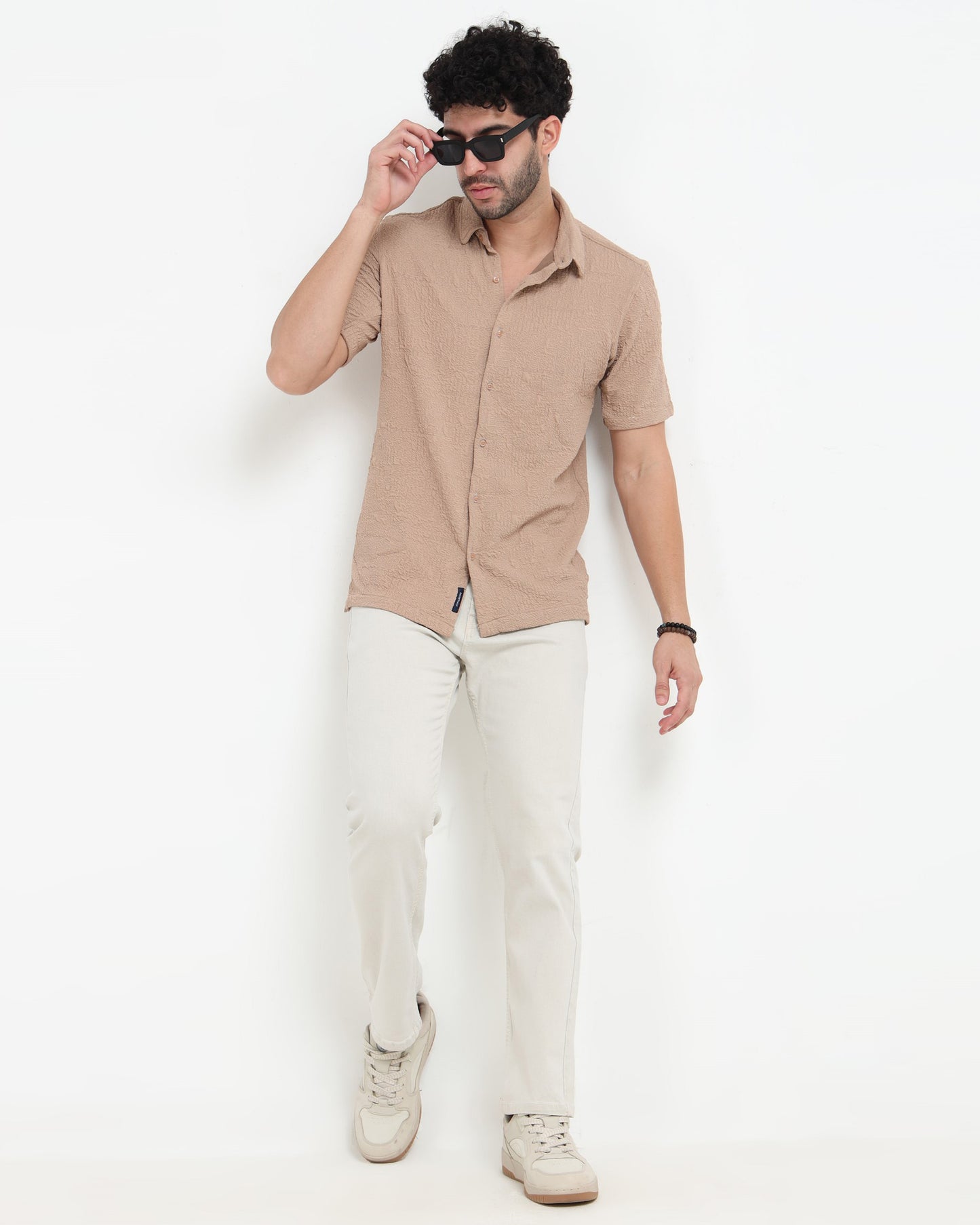 FOAM Beige Textured Shirt