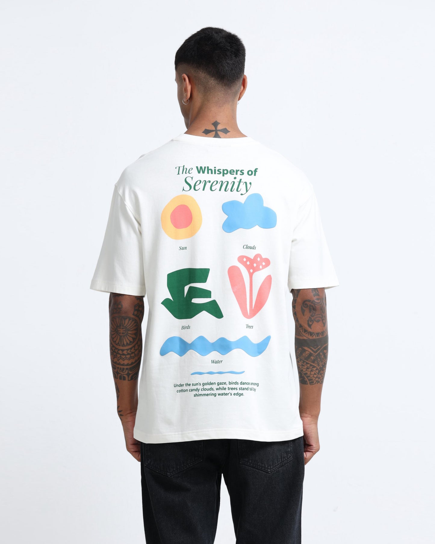 SERENITY OFF WHITE TEE - Oversized fit
