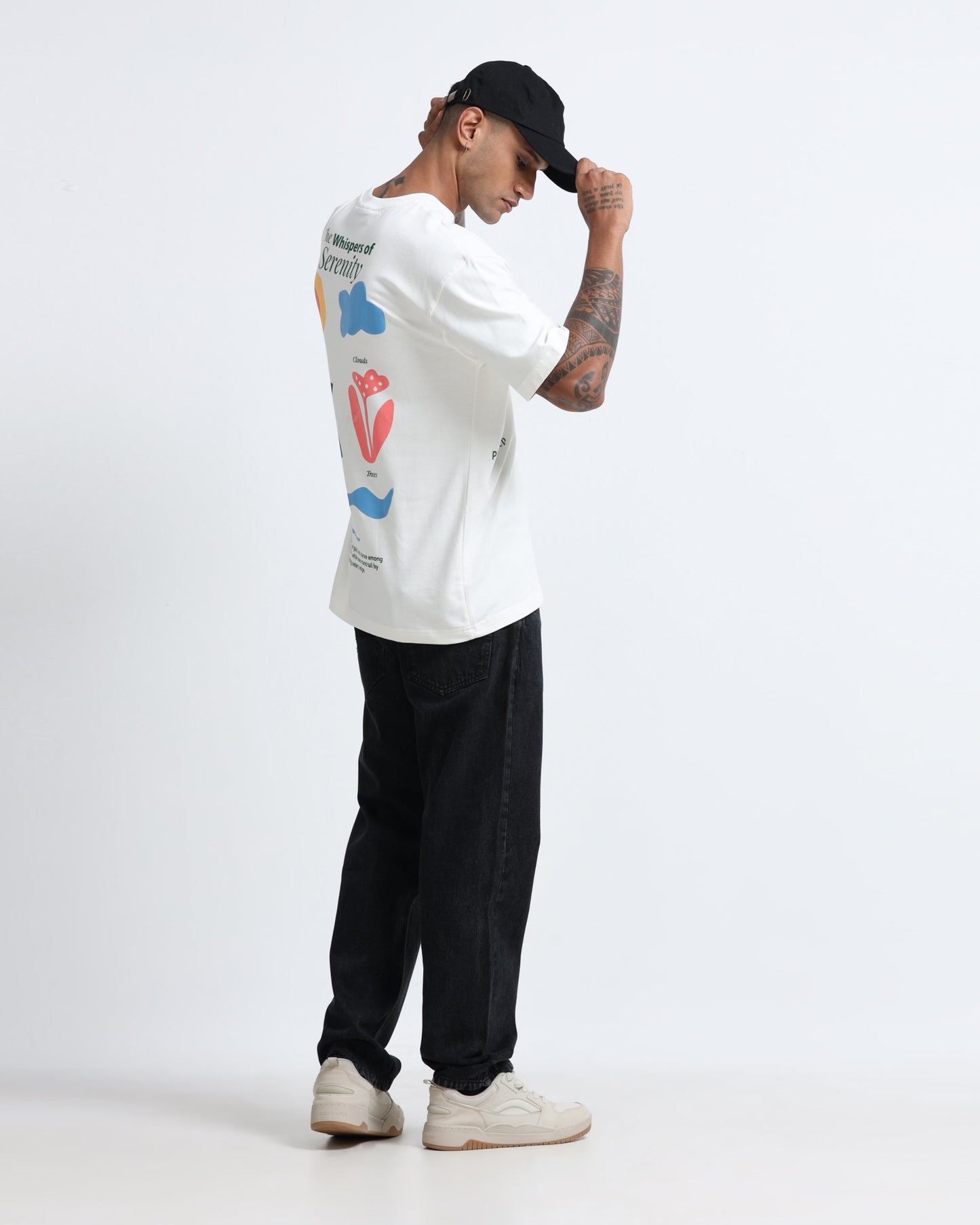 SERENITY OFF WHITE TEE - Oversized fit