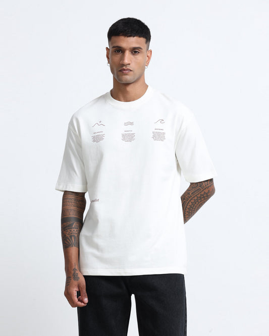 BALANCE OF THOUGHT OFF WHITE TEE - Oversized fit