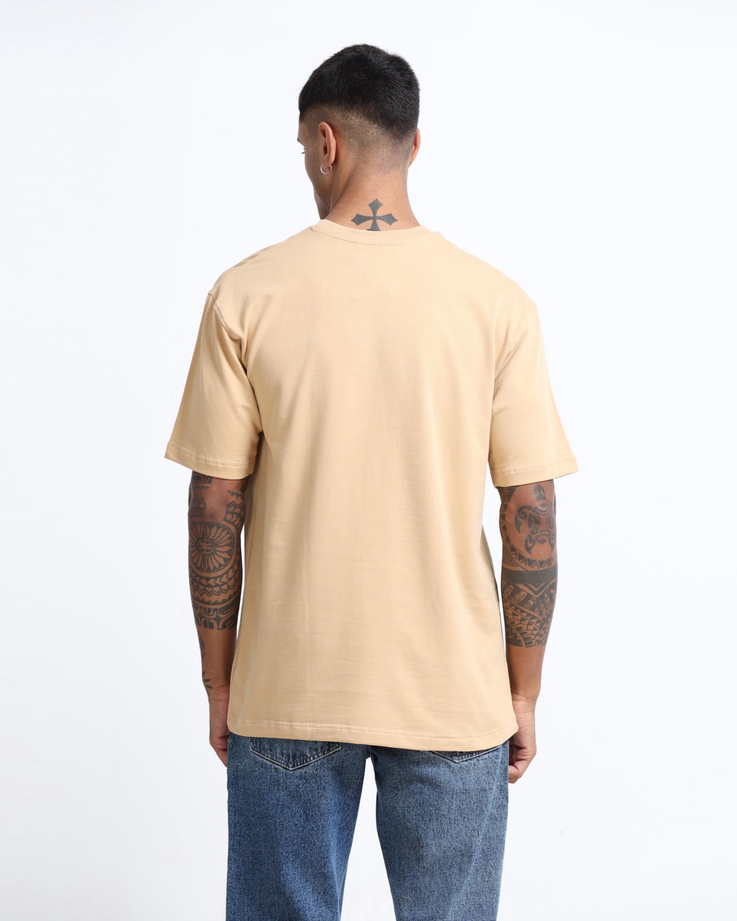 THE GROOVE Beige Basic Tee - Oversized Fit