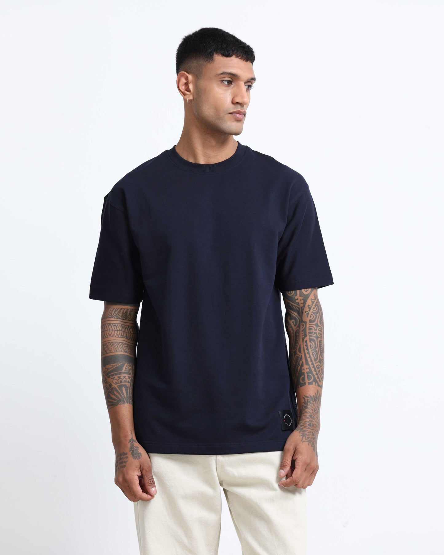 THE GROOVE Navy Blue Basic Tee - Oversized Fit