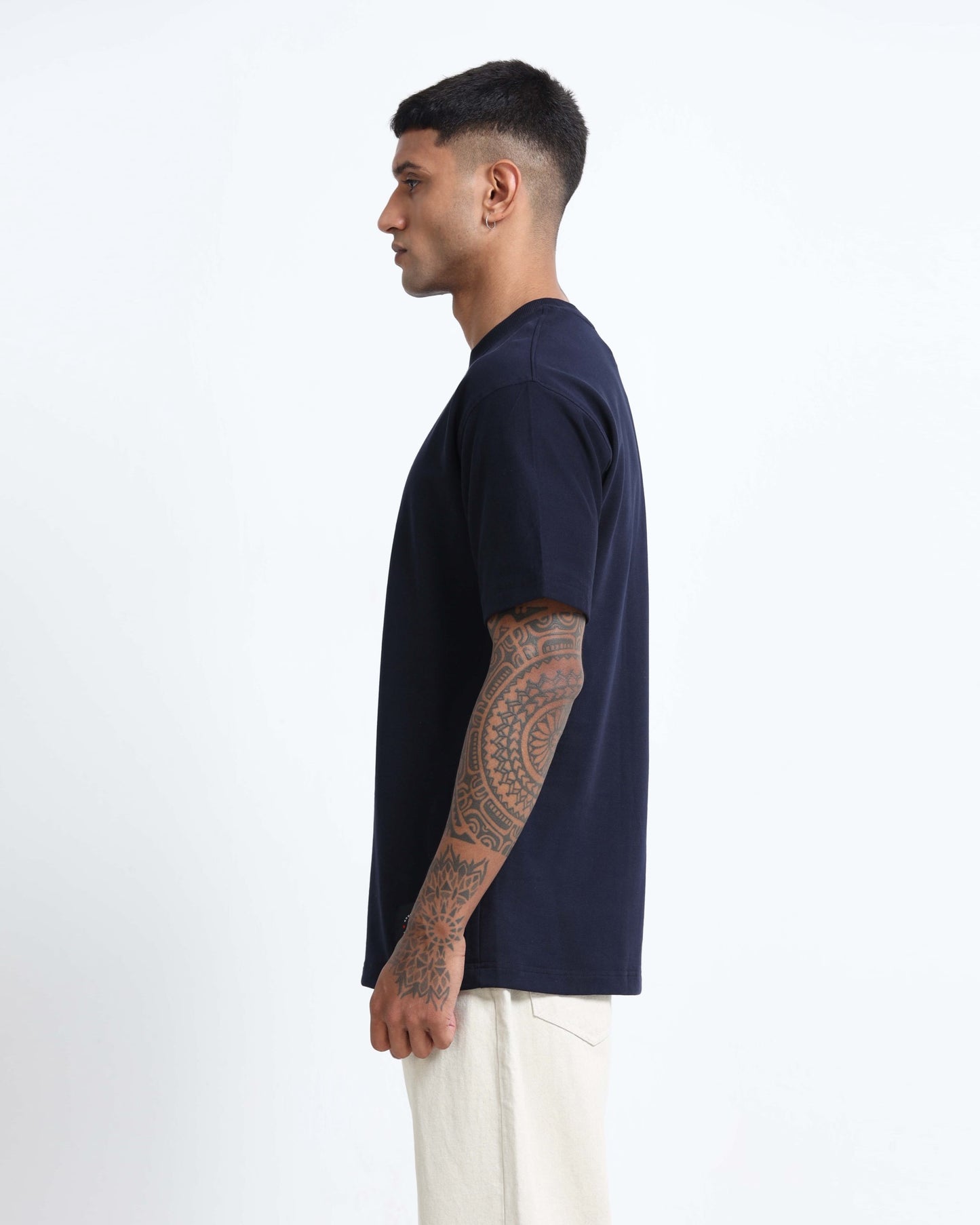 THE GROOVE Navy Blue Basic Tee - Oversized Fit