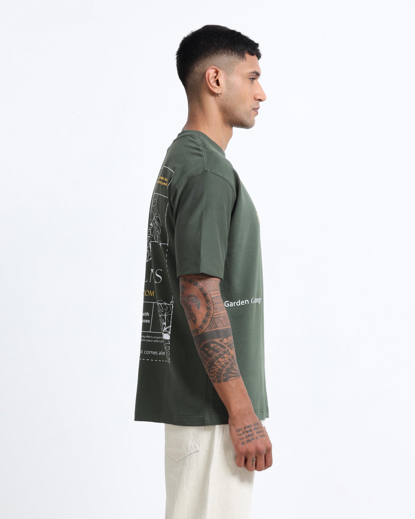 WELLNESS IN BLOOM FOREST GREEN TEE - Oversized fit