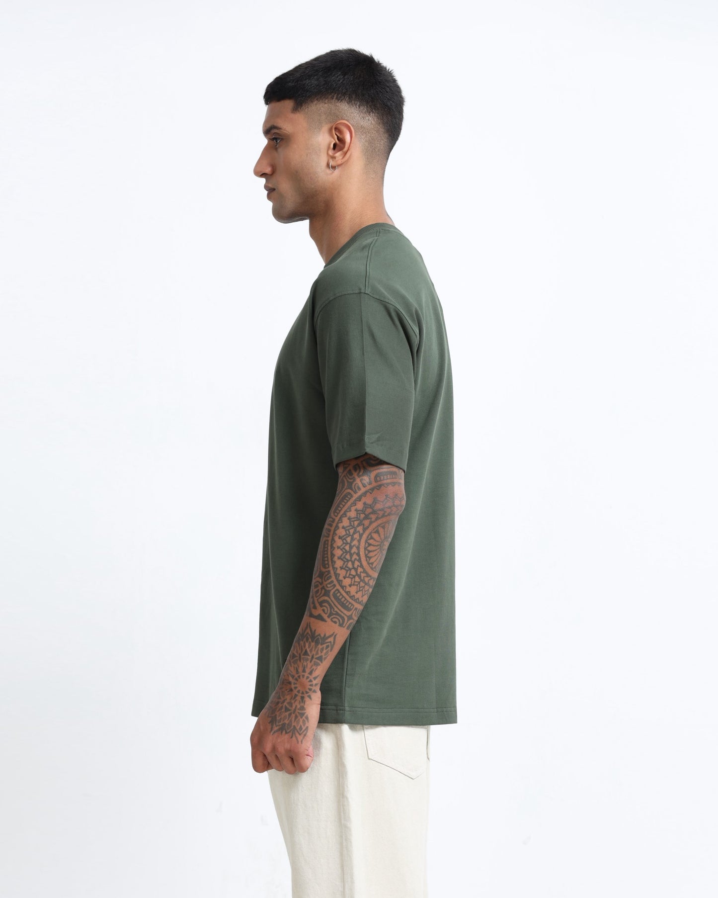 THE GROOVE Forest Green Basic Tee - Oversized Fit