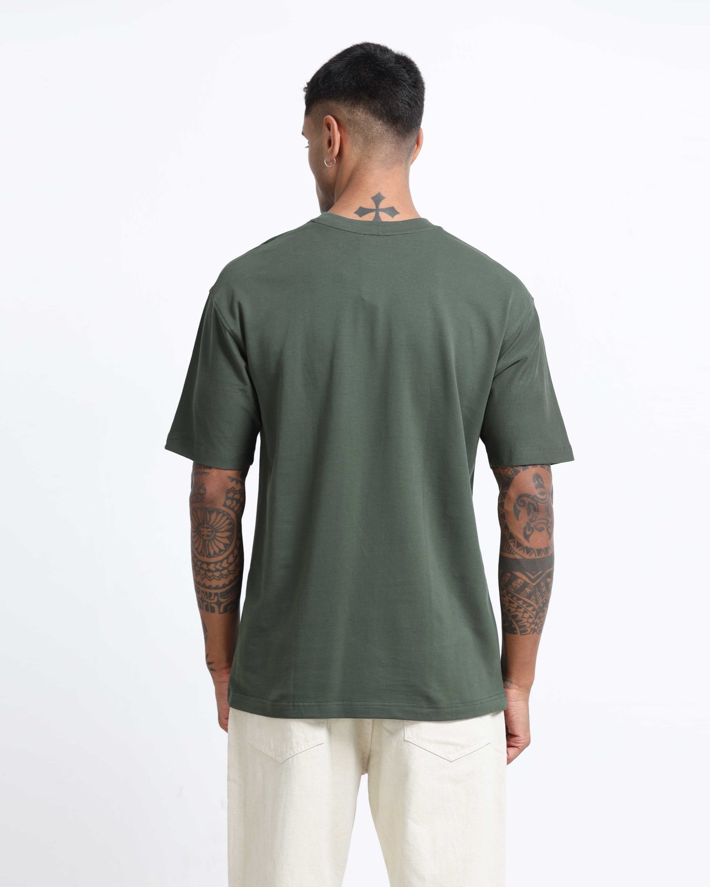 THE GROOVE Forest Green Basic Tee - Oversized Fit