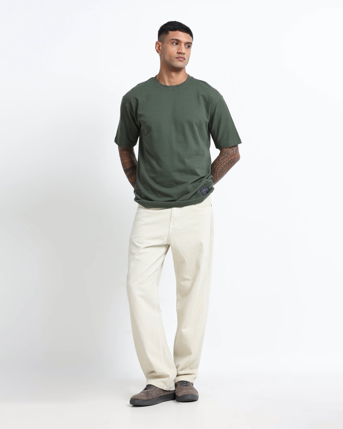 THE GROOVE Forest Green Basic Tee - Oversized Fit