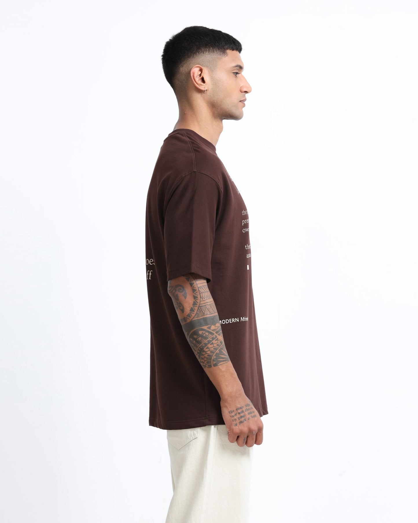 SELF CARE BROWN TEE - Oversized fit