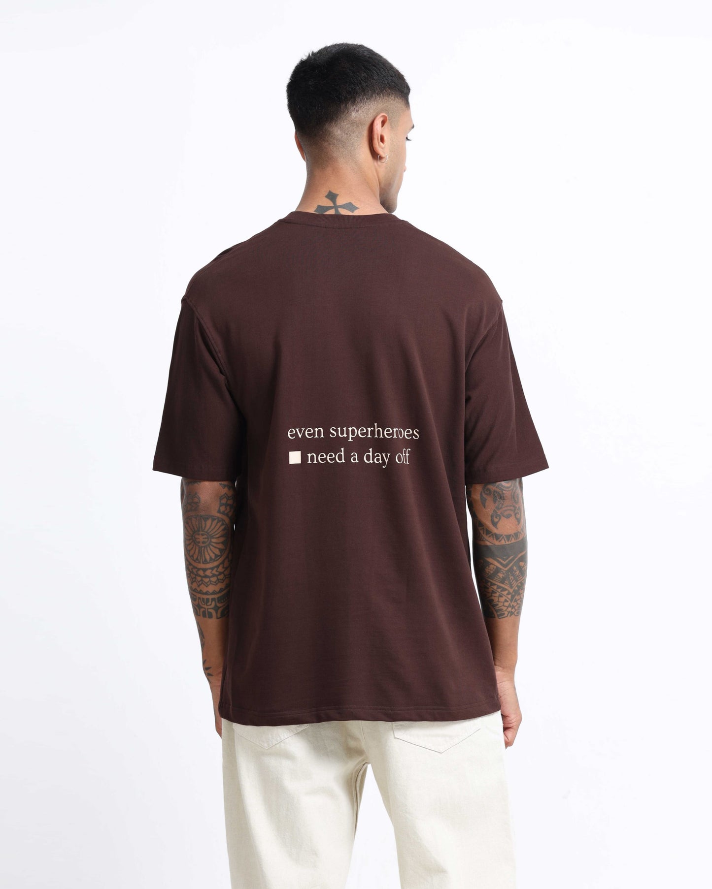 SELF CARE BROWN TEE - Oversized fit