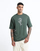 REIMAGINE Relaxed Fit Cotton Printed T-Shirt Military Green