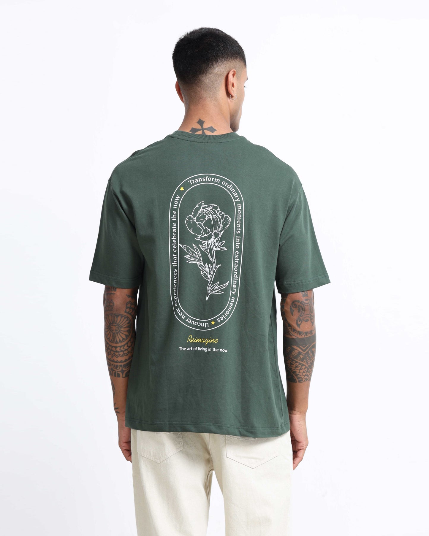 REIMAGINE FOREST GREEN TEE - Oversized fit