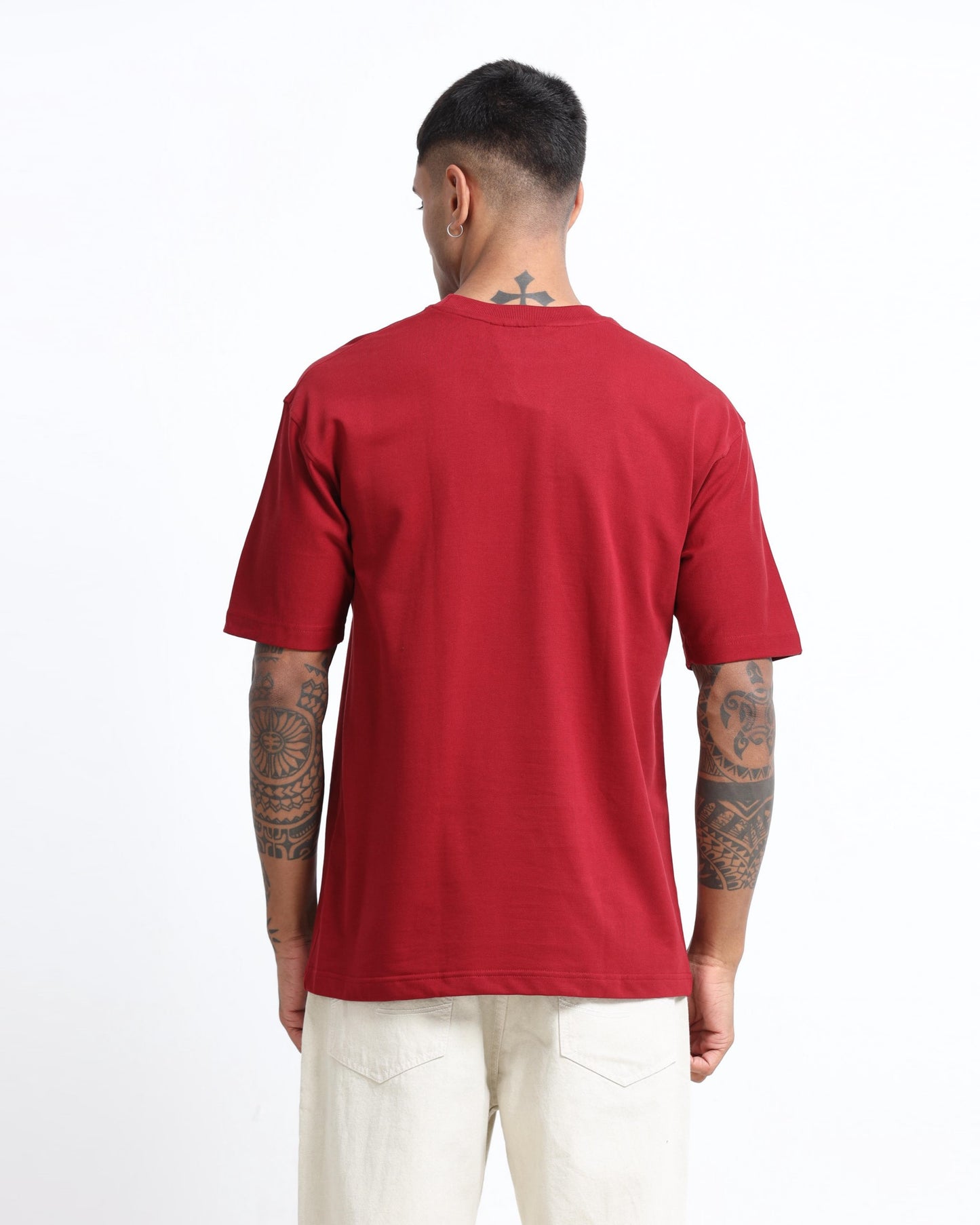 THE GROOVE Maroon Basic Tee - Oversized Fit