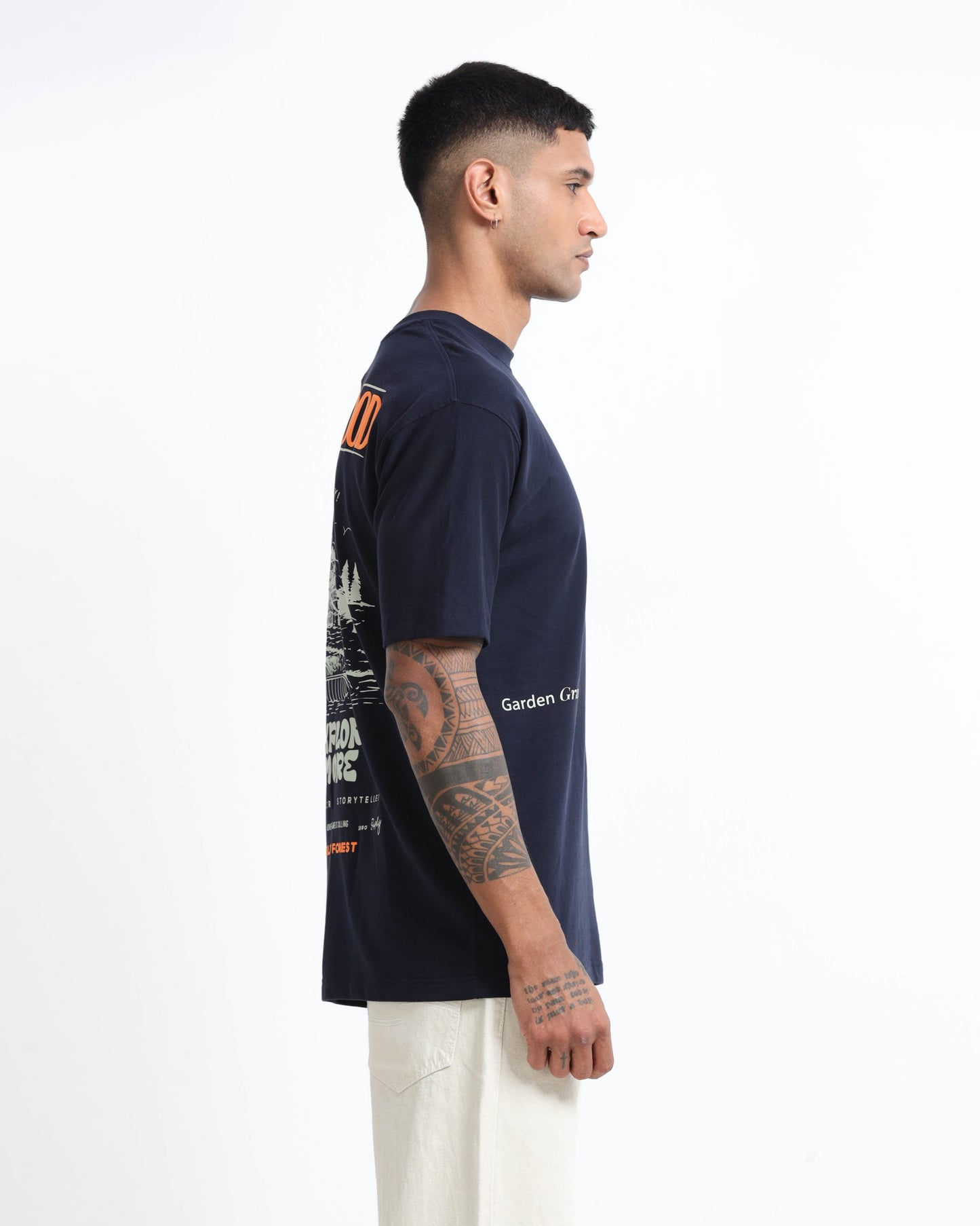 ADVENTURE CALLING NAVY BLUE TEE - Oversized fit
