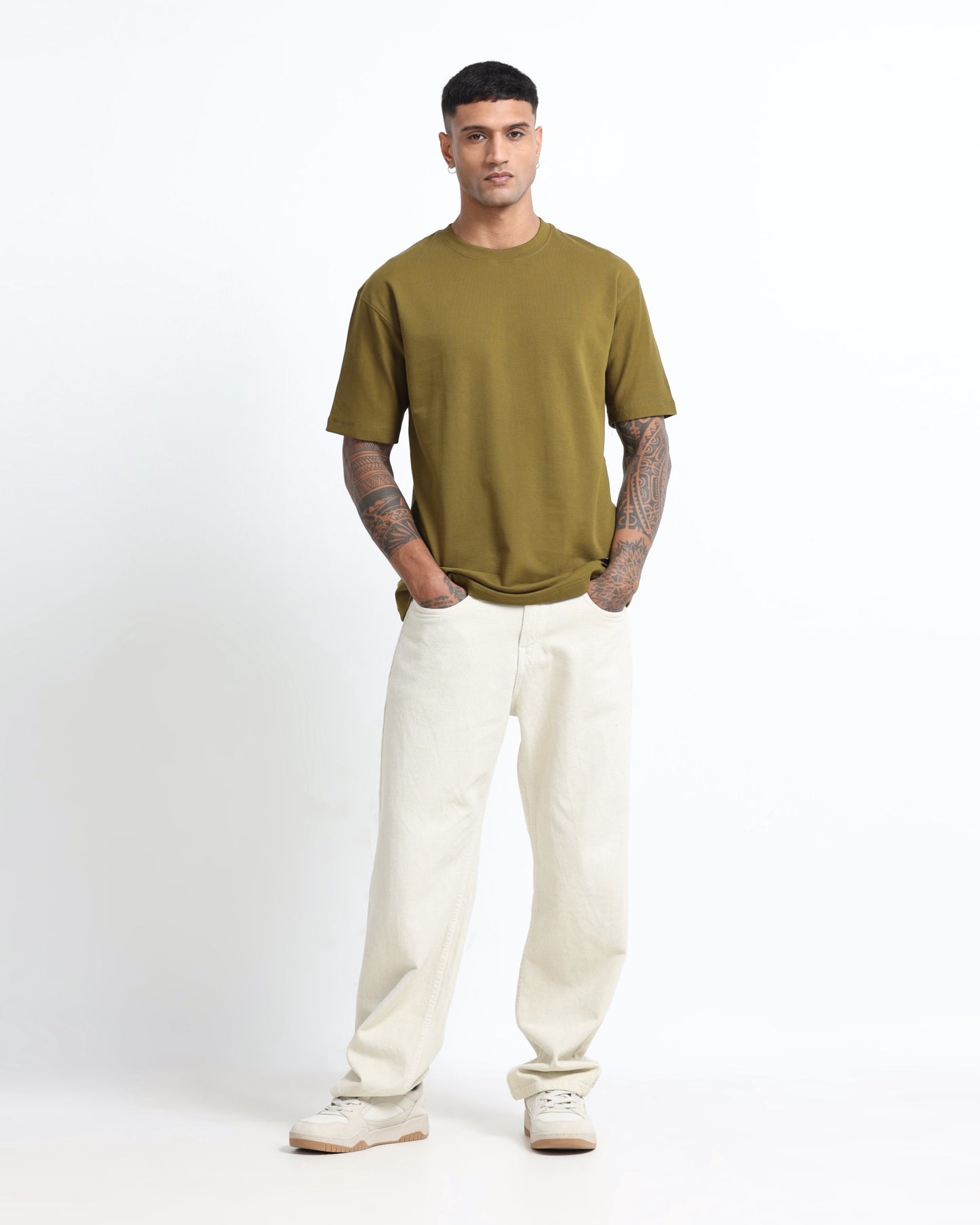 THE GROOVE Green Basic Tee - Oversized Fit