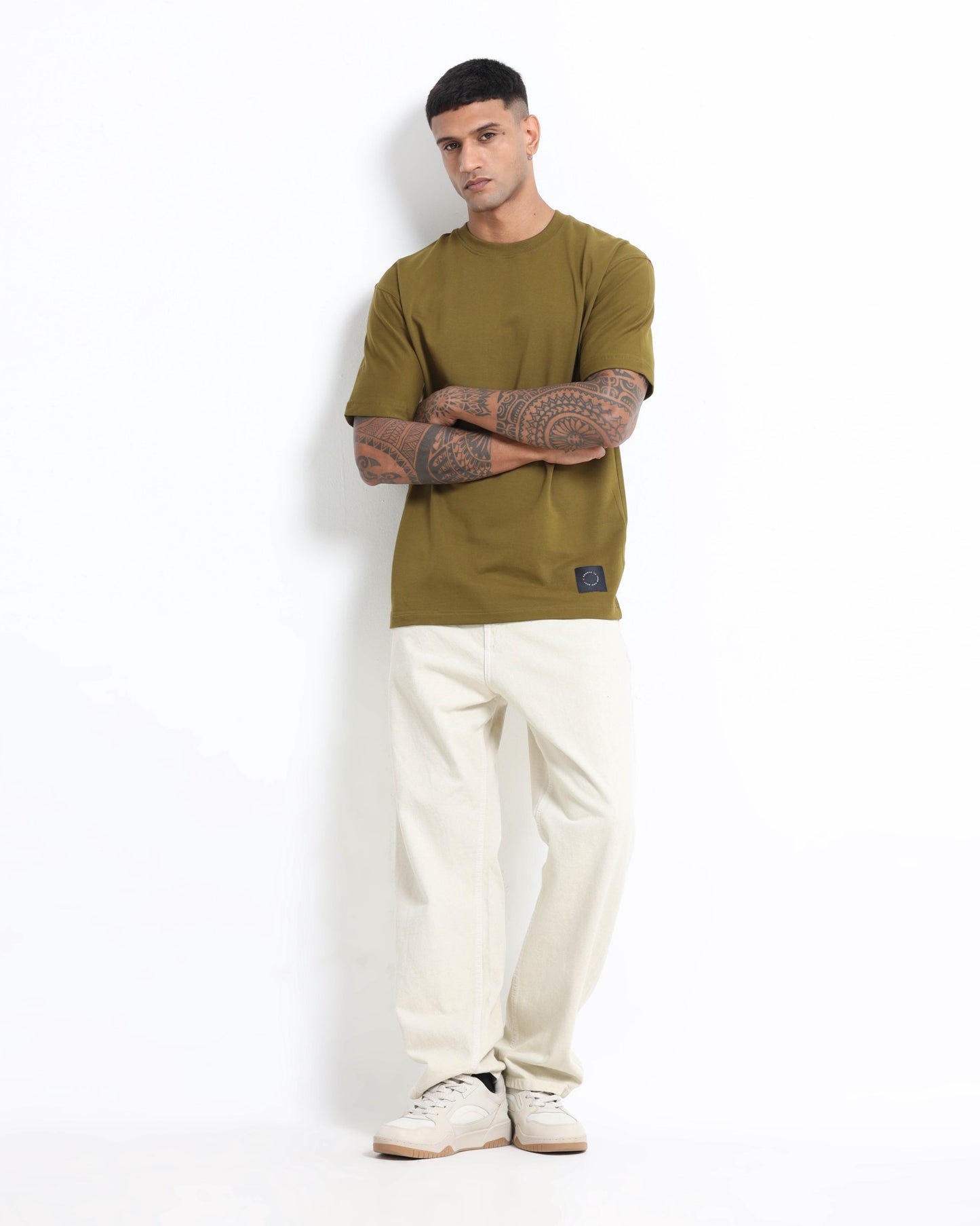 THE GROOVE Green Basic Tee - Oversized Fit