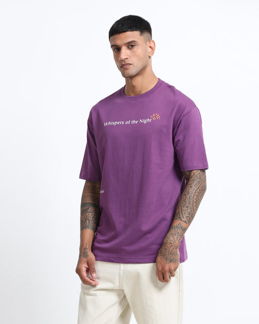 WHISPERS OF THE NIGHT PURPLE TEE - Oversized fit