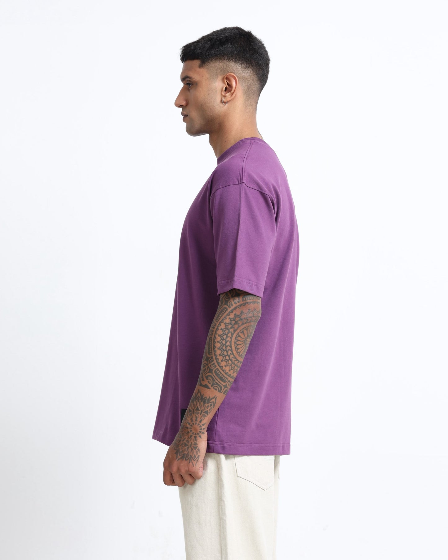 THE GROOVE Purple Basic Tee - Oversized Fit