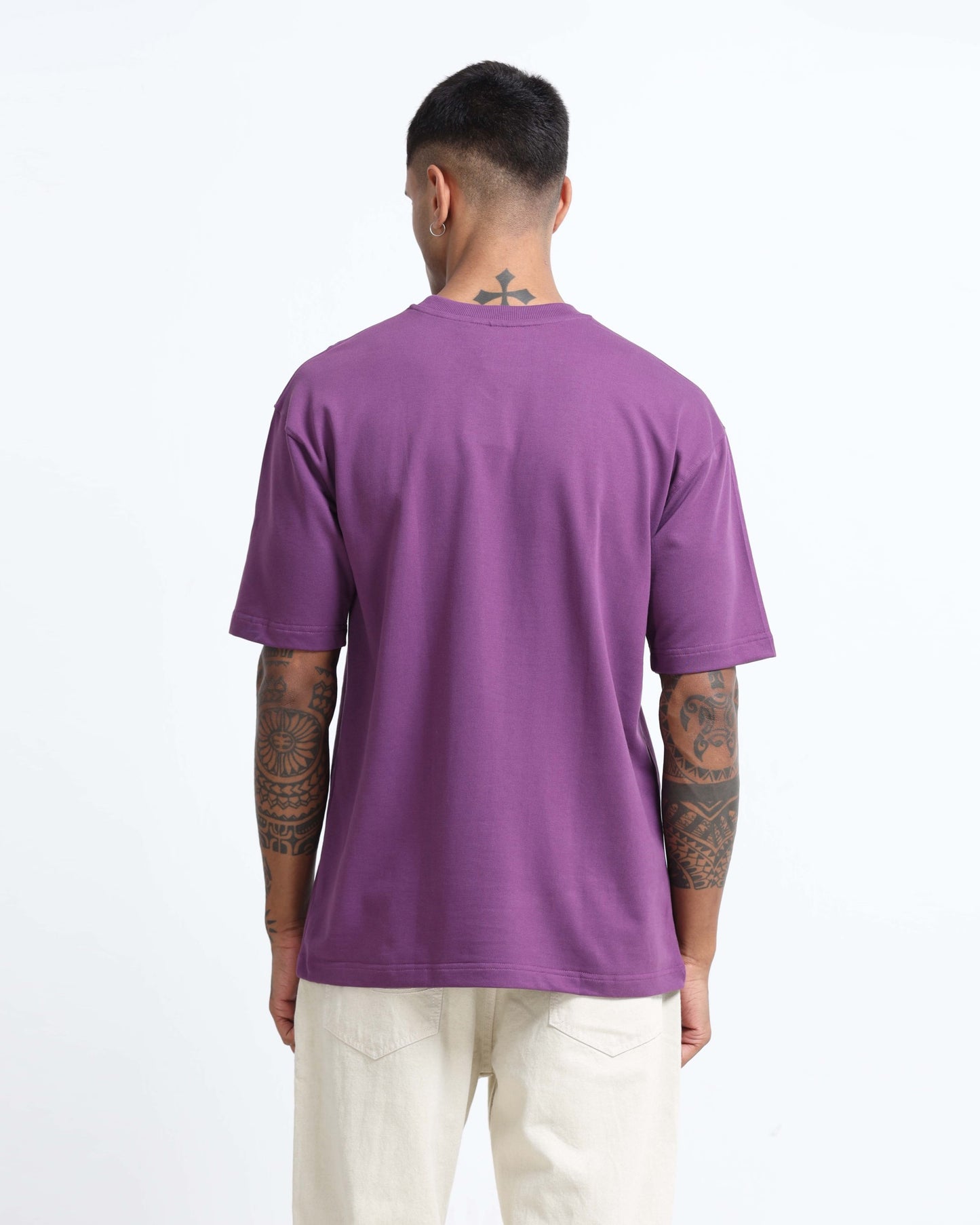 THE GROOVE Purple Basic Tee - Oversized Fit