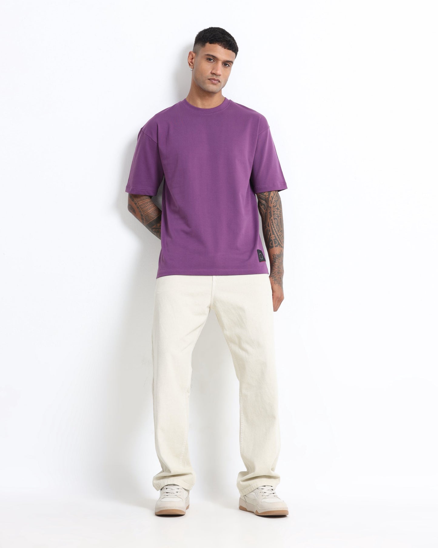 THE GROOVE Purple Basic Tee - Oversized Fit