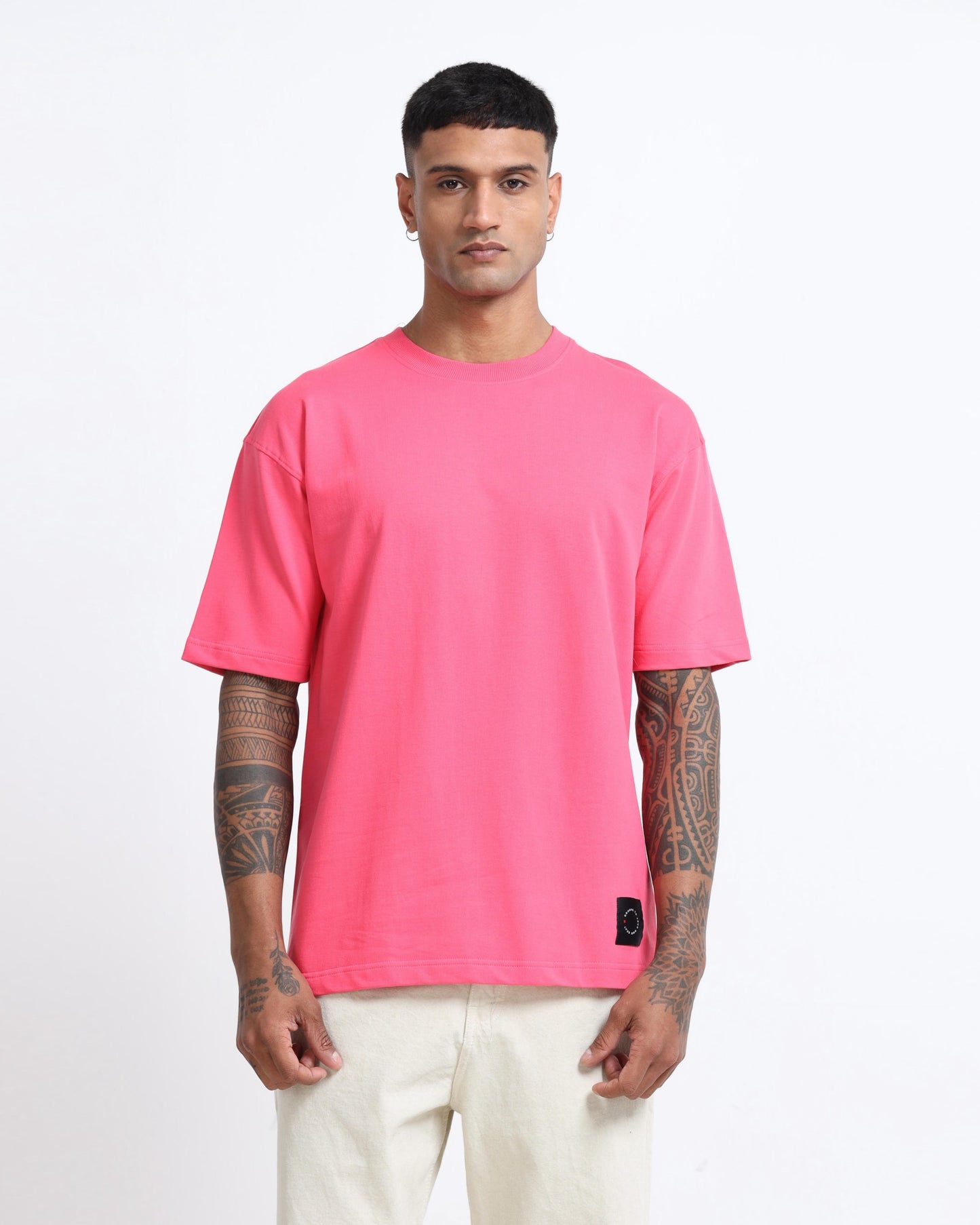 THE GROOVE Pink Basic Tee - Oversized Fit