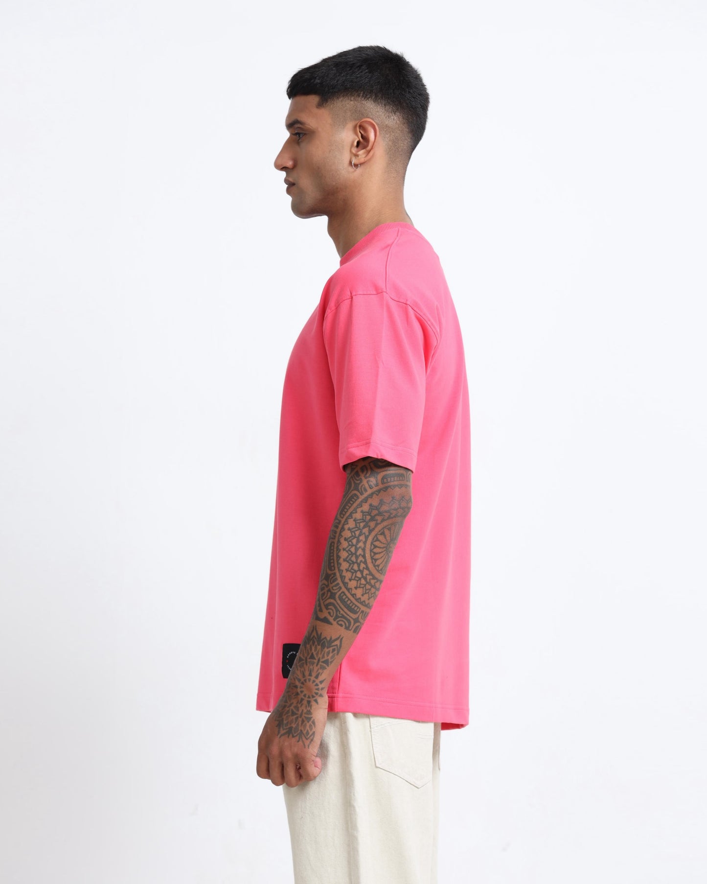 THE GROOVE Pink Basic Tee - Oversized Fit