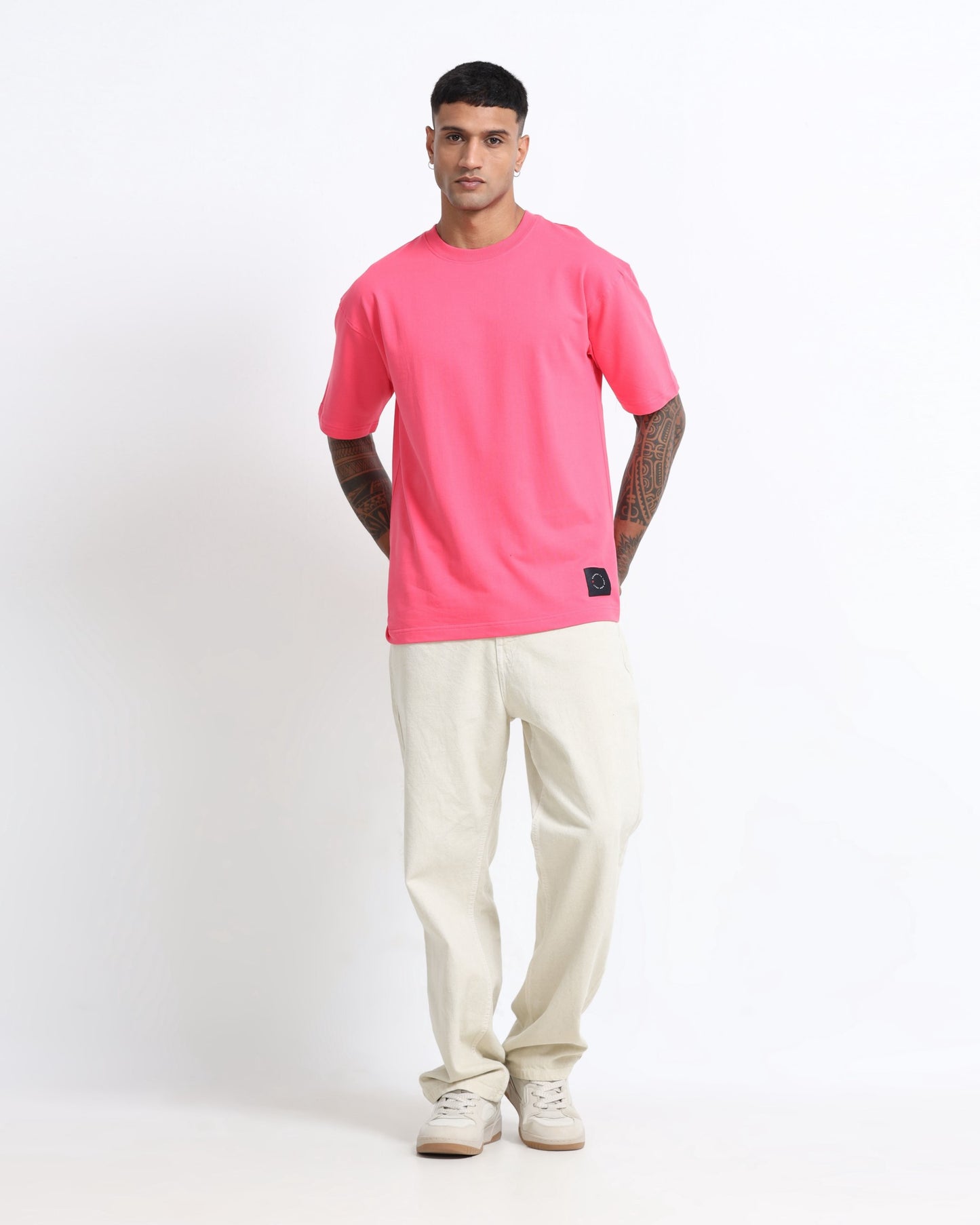 THE GROOVE Pink Basic Tee - Oversized Fit