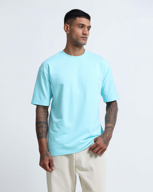 THE GROOVE Blue Basic Tee - Oversized Fit