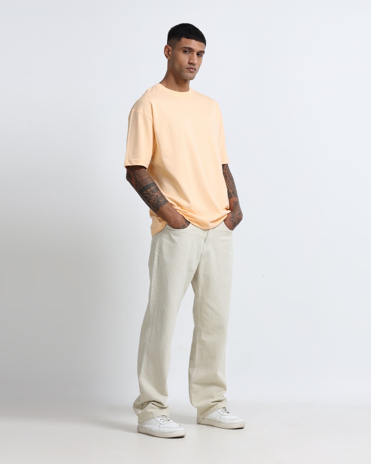 THE GROOVE Peach Basic Tee - Oversized Fit
