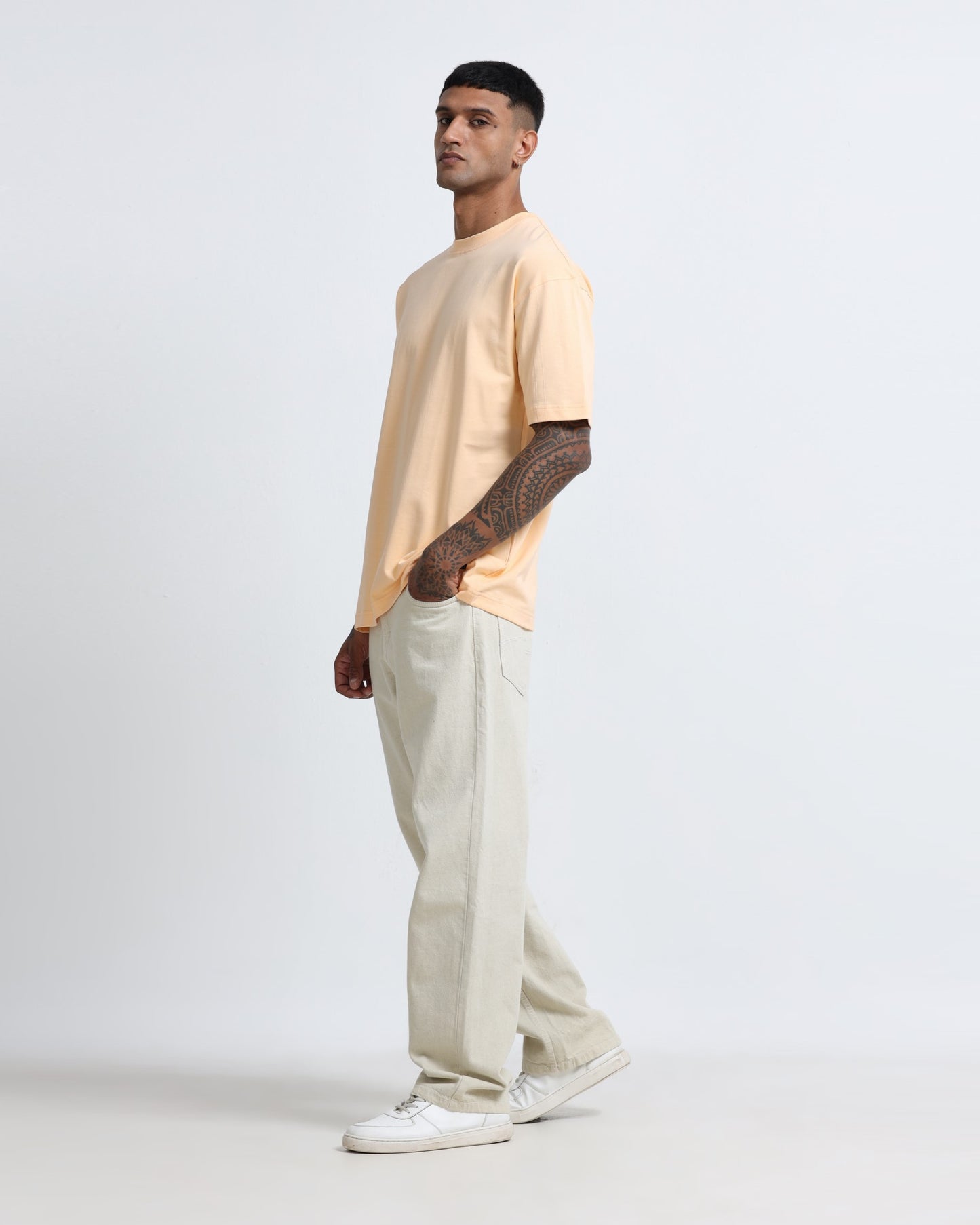 THE GROOVE Peach Basic Tee - Oversized Fit