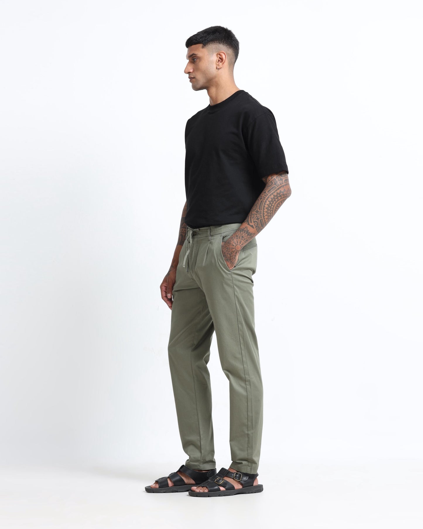 Airy Twill Trousers - Sage Green